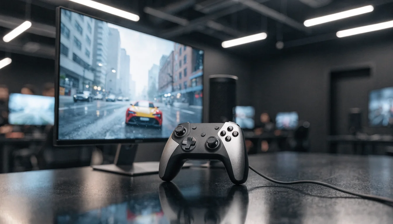 Competitive gaming setup with leverless controller